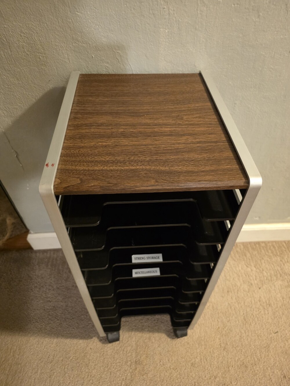 Vintage 1970s Eldon Office Products Rolling File Cart